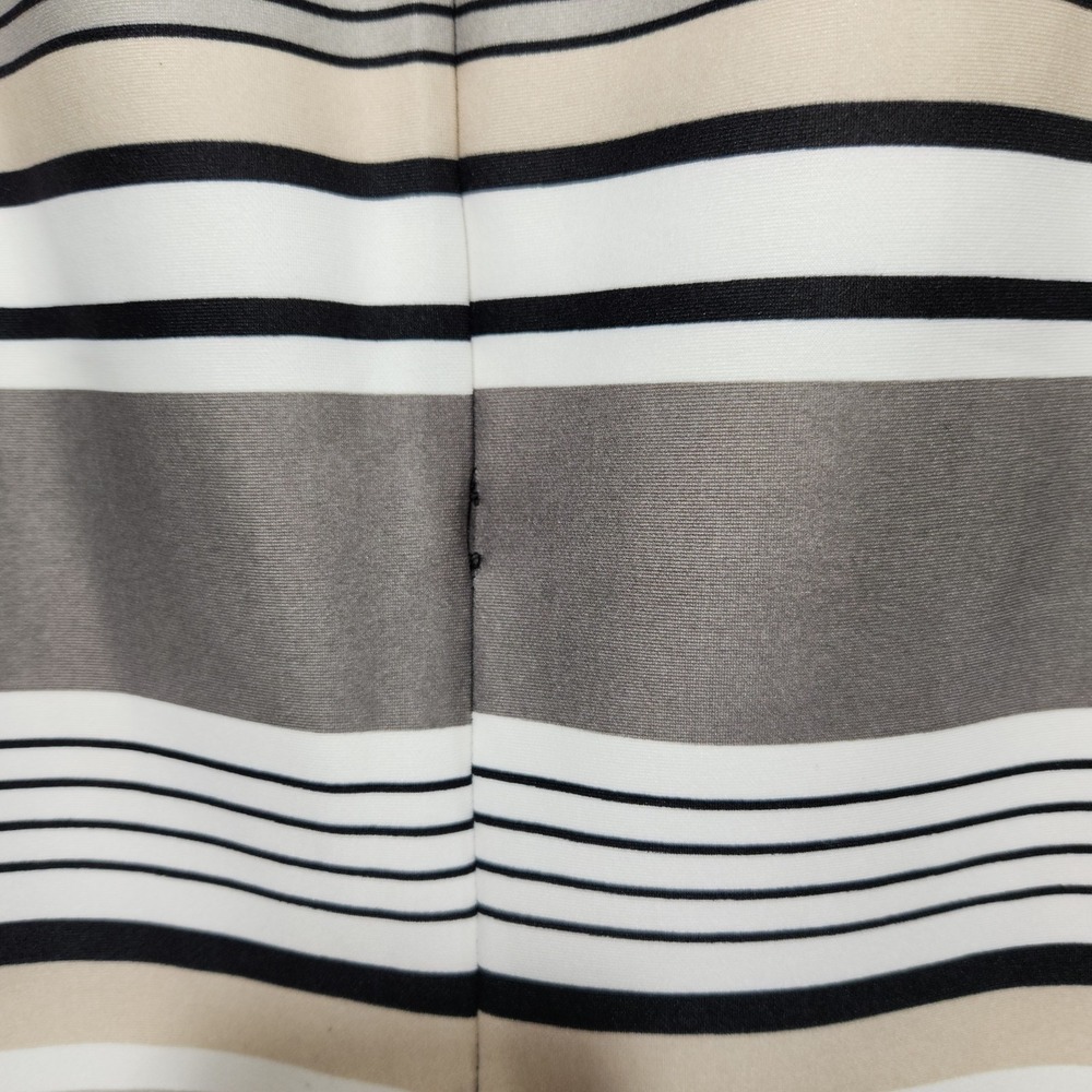 NYCC Womens Skirt Beige/ BlackStriped Knee Length Pencil Pull On Slit - Picture 5 of 5